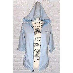 Helly Hanson Ekolab SM Blue Organic Cotton Half Sleeve Jacket Ruffle Hooded